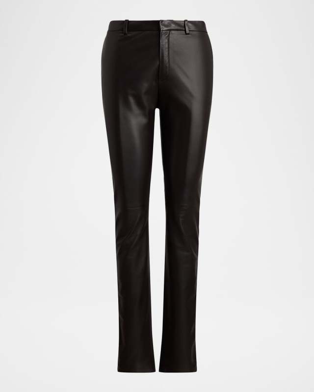 Richie Slim-Leg Leather Pants
